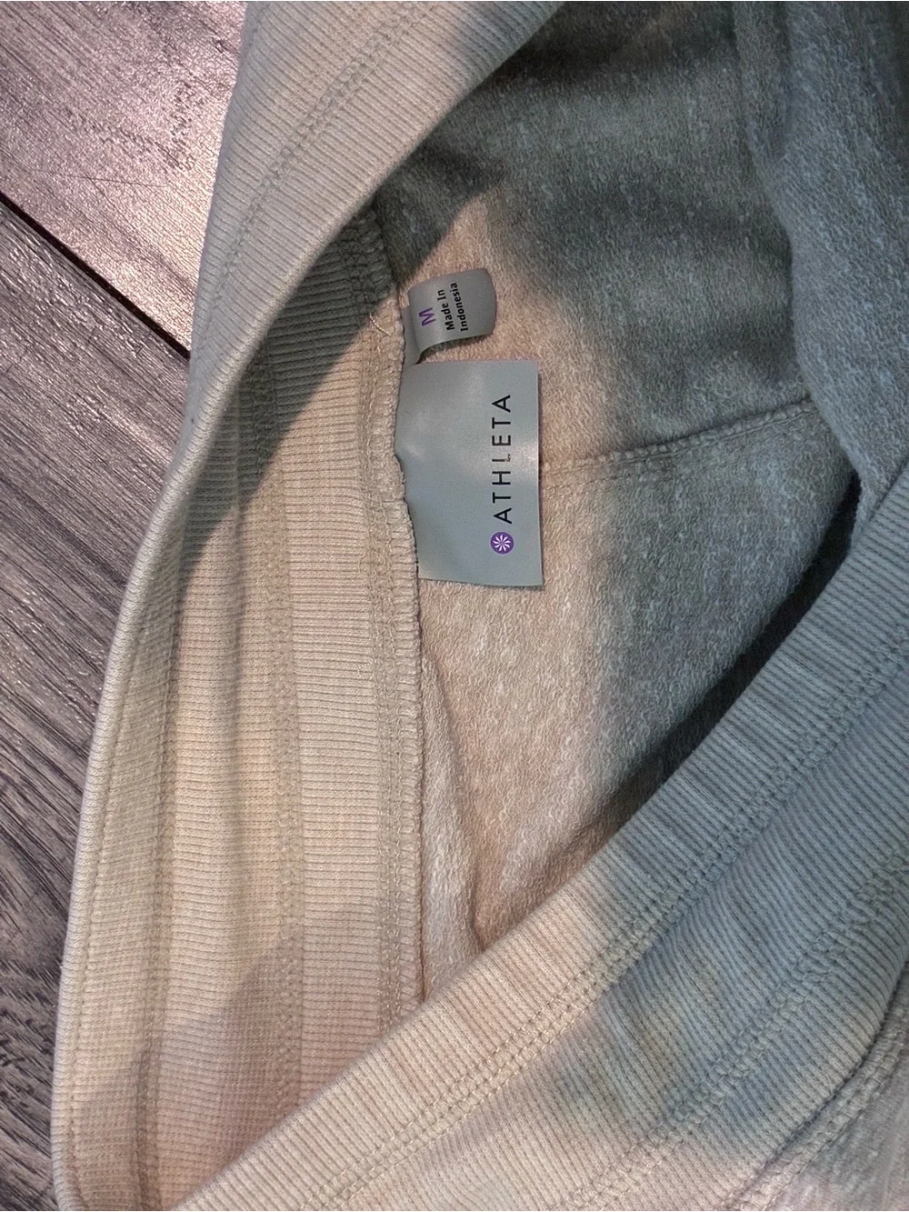 Athleta Heather Beige Mini Skirt with Coral Stripe Trim